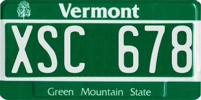 VT license plate XSC678