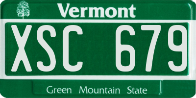 VT license plate XSC679