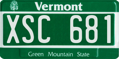 VT license plate XSC681
