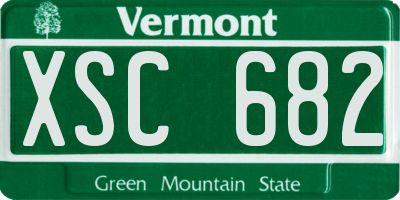 VT license plate XSC682