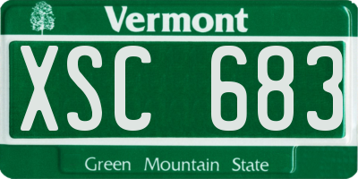 VT license plate XSC683