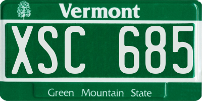 VT license plate XSC685