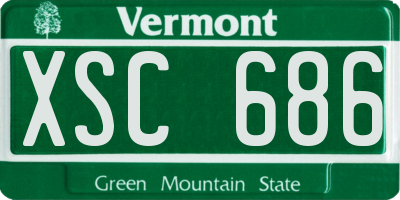 VT license plate XSC686