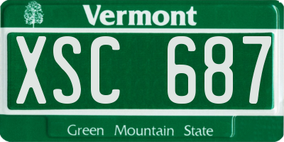 VT license plate XSC687