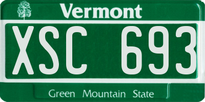 VT license plate XSC693