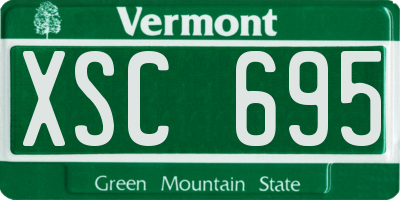 VT license plate XSC695