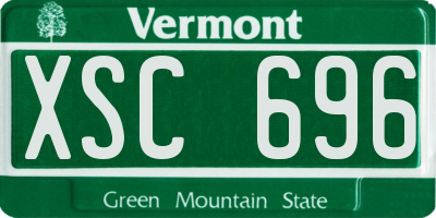 VT license plate XSC696