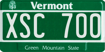 VT license plate XSC700