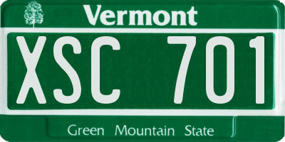 VT license plate XSC701