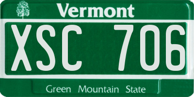 VT license plate XSC706