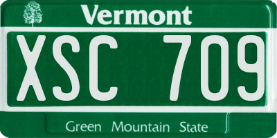 VT license plate XSC709