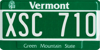 VT license plate XSC710