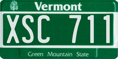 VT license plate XSC711