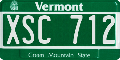 VT license plate XSC712