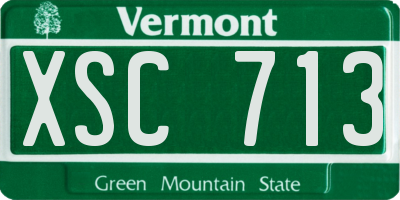 VT license plate XSC713