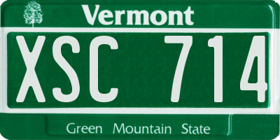 VT license plate XSC714