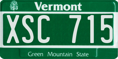 VT license plate XSC715