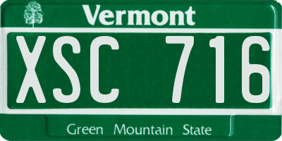 VT license plate XSC716