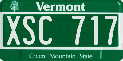 VT license plate XSC717