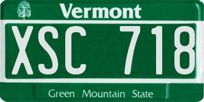 VT license plate XSC718