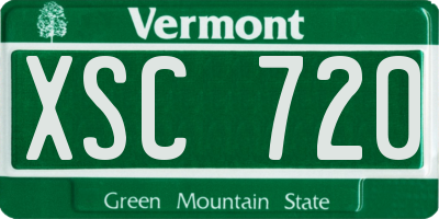 VT license plate XSC720