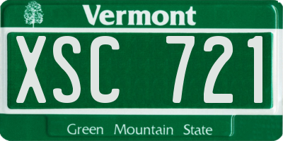 VT license plate XSC721