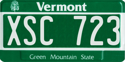 VT license plate XSC723