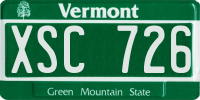 VT license plate XSC726