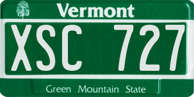 VT license plate XSC727