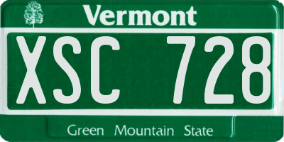 VT license plate XSC728