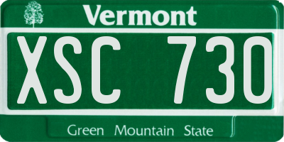 VT license plate XSC730