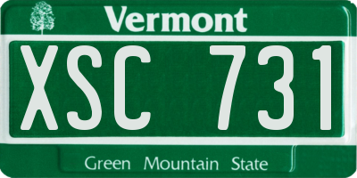 VT license plate XSC731