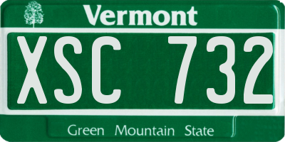 VT license plate XSC732