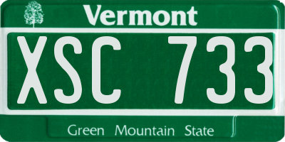 VT license plate XSC733