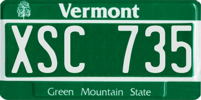 VT license plate XSC735