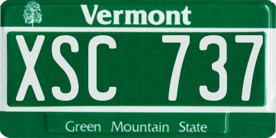 VT license plate XSC737