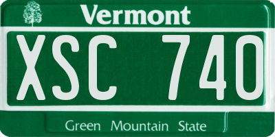 VT license plate XSC740
