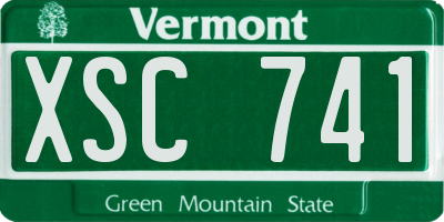 VT license plate XSC741