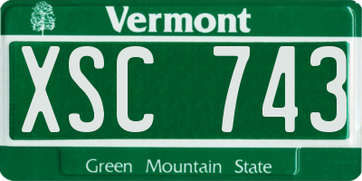 VT license plate XSC743