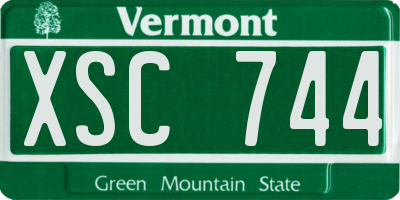 VT license plate XSC744