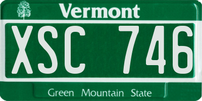 VT license plate XSC746