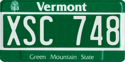 VT license plate XSC748