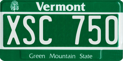 VT license plate XSC750