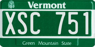VT license plate XSC751
