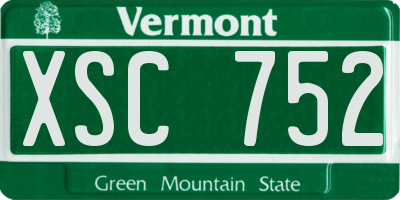 VT license plate XSC752