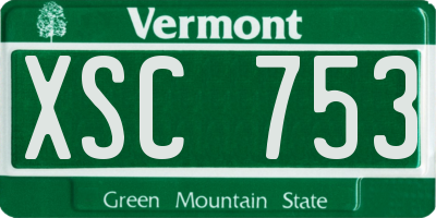VT license plate XSC753