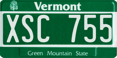 VT license plate XSC755