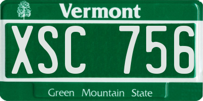 VT license plate XSC756