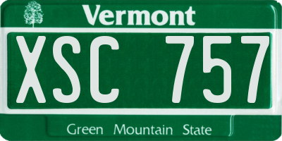 VT license plate XSC757
