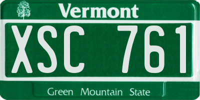 VT license plate XSC761
